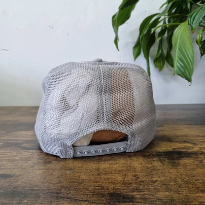 Vintage American Trucker Hat Snapback cap one size adjustable grey rolling oaks ranch