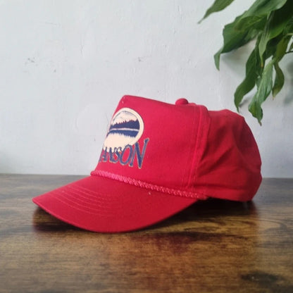Vintage American Baseball Hat Snapback cap one size adjustable red Branson