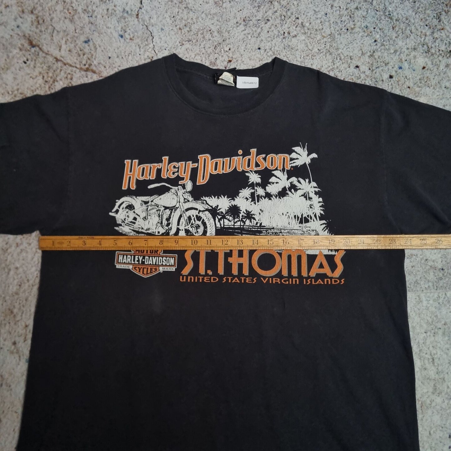 Harley Davidson Biker T-Shirt Short Sleeve St-Thomas  - Black - Size XL
