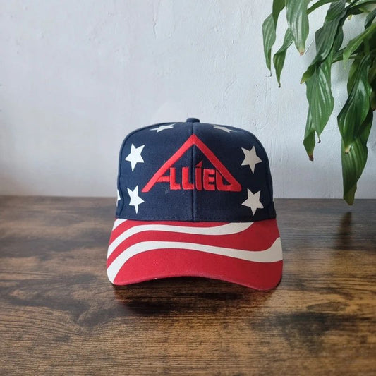 Vintage American baseball Hat Snapback cap one size adjustable Alied navy red Usa