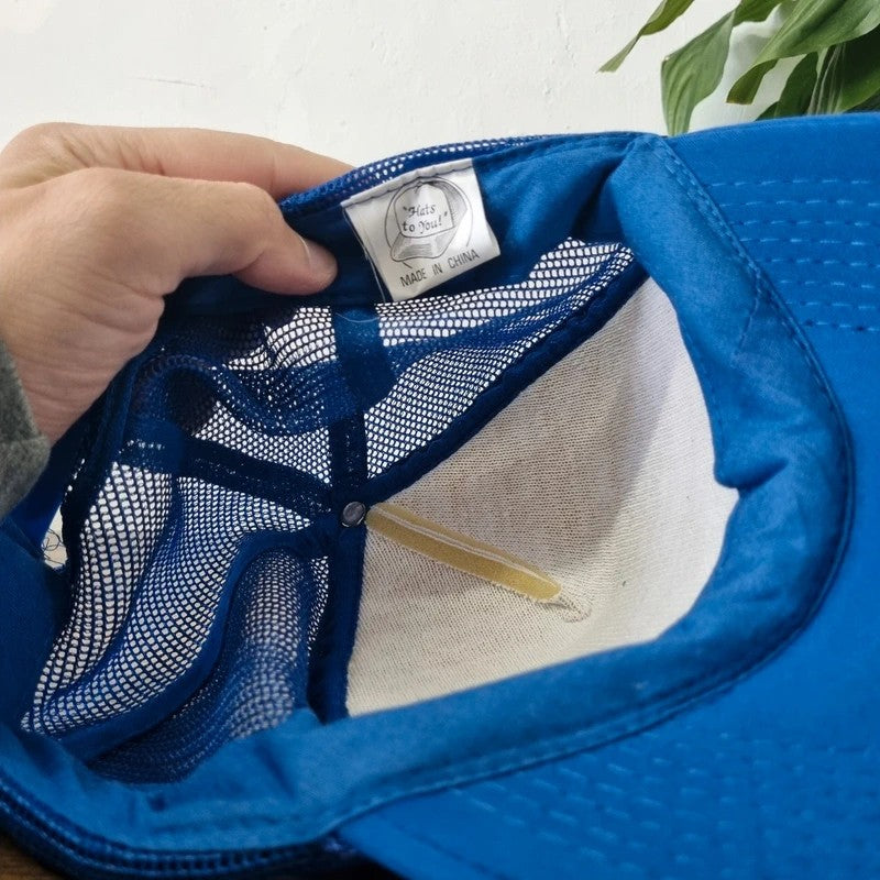 Vintage American Trucker Hat Snapback cap one size adjustable blue white water analysis