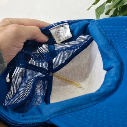 Vintage American Trucker Hat Snapback cap one size adjustable blue white water analysis