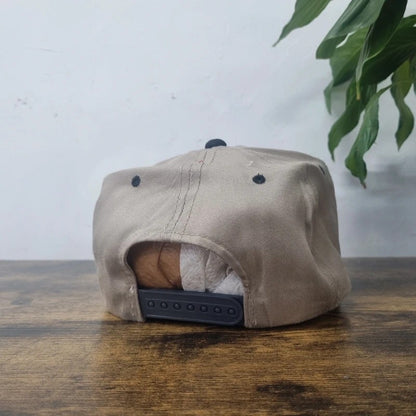 Vintage American Baseball Hat Snapback cap one size adjustable beige black industrial process system