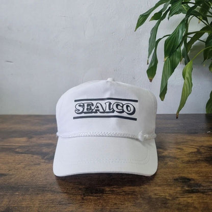 Vintage American Trucker Hat Snapback cap one size adjustable sealco white