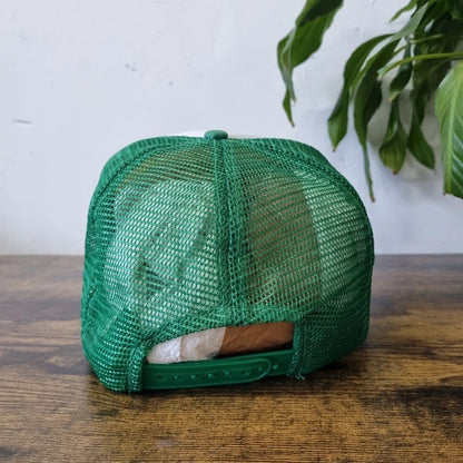 Vintage American Trucker Hat Snapback cap one size green white nesters laundry &coffee