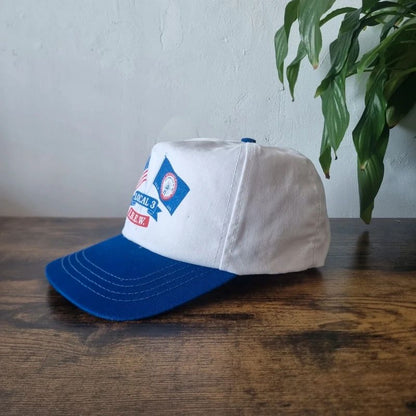 Vintage American baseball Hat Snapback cap one size adjustable Ibew union white blue