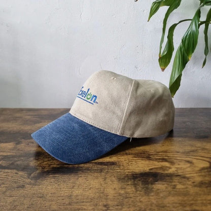 Vintage American Trucker Hat Snapback cap one size adjustable beige blue Exelon