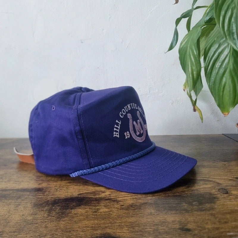 Vintage American Trucker Hat Snapback cap one size adjustable purple hill country