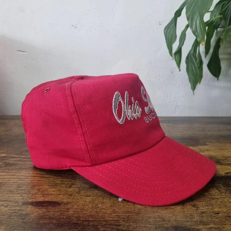 Vintage American Trucker Hat Snapback cap one size red ohio state buckeyes