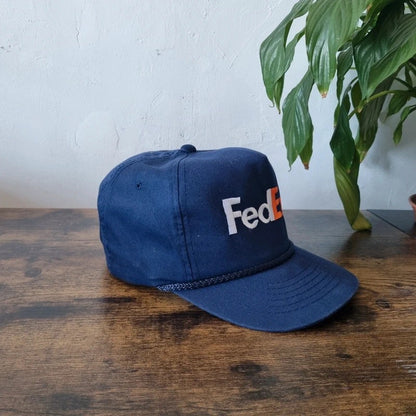 Vintage American Trucker Hat Snapback cap one size adjustable navy Fedex