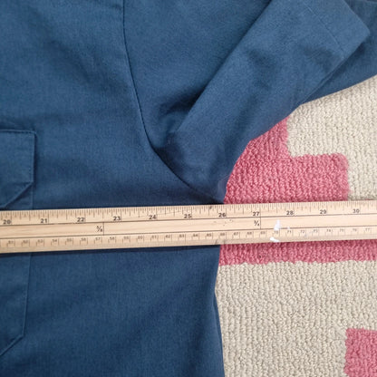 Vintage Dickies Boxy Fit Cropped Shirt Short Sleeve XL plain Navy Button Up Skater Y2K Surf