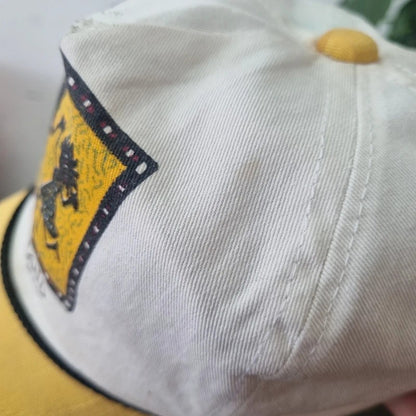 Vintage American Trucker Hat Snapback cap one size white yellow cozumel island mexico