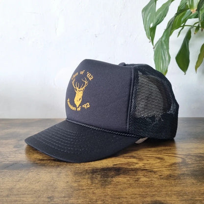 Vintage American Trucker Hat Snapback cap one size adjustable black class of 62 reunion