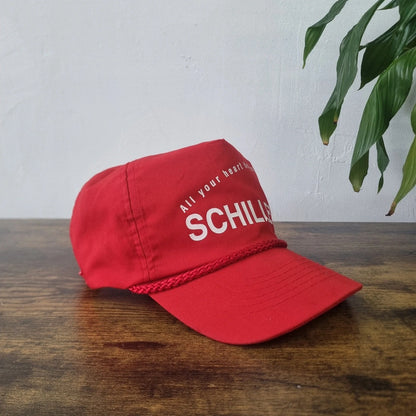 Vintage American Trucker Hat Snapback cap one size adjustable red schiller