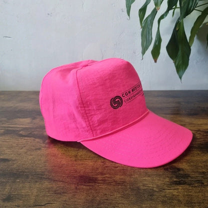 Vintage American Trucker Hat Snapback cap one size adjustable neon pink medical