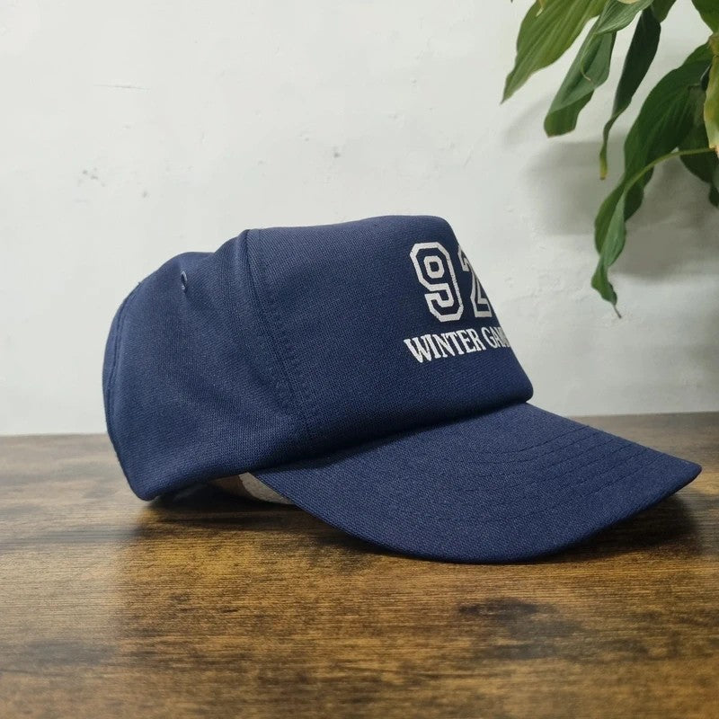 Vintage American Baseball Hat Snapback cap one size adjustable navy Winter games 92