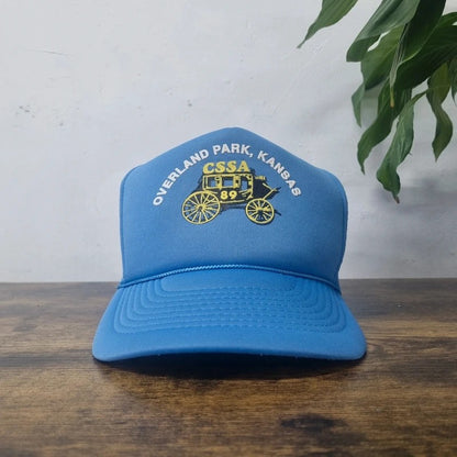 Vintage American Trucker Hat Snapback cap one size blue kansas overland park