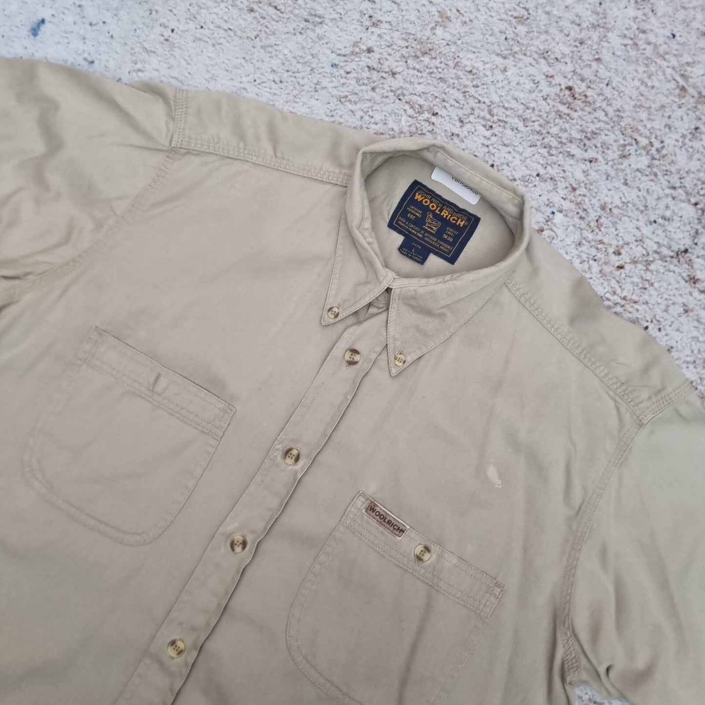 Woolrich OXFORD SHIRT WORK WEAR MENS SOLID - Brown - Size L