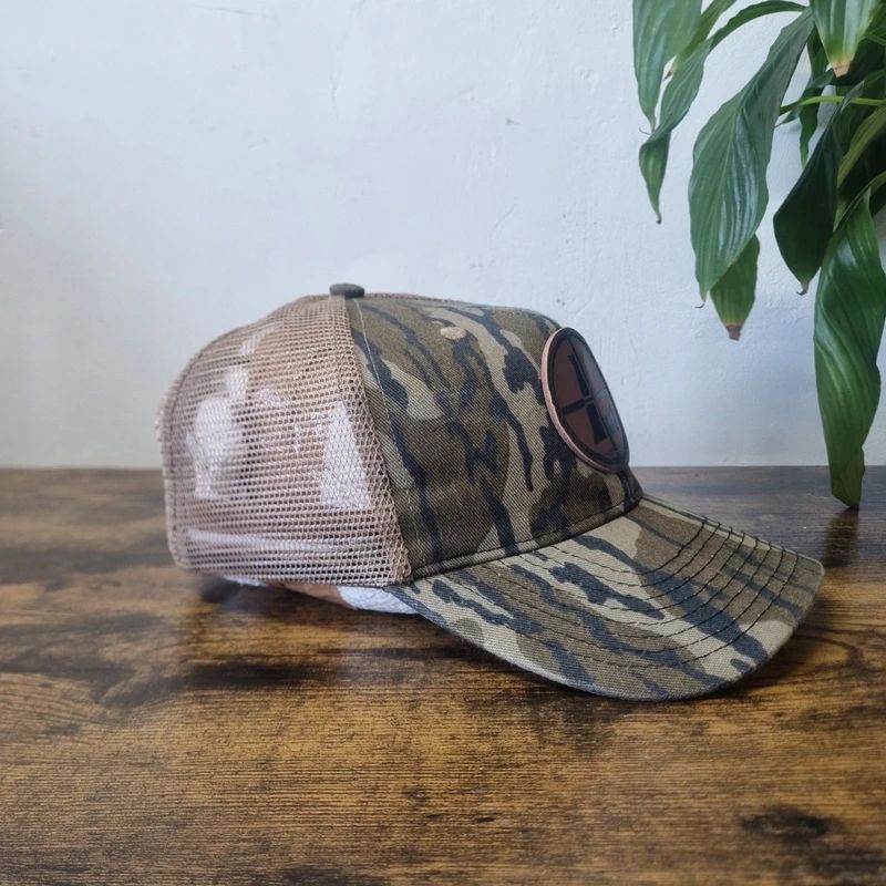 Vintage American Baseball Hat Snapback cap one size adjustable khaki green bottomland camo