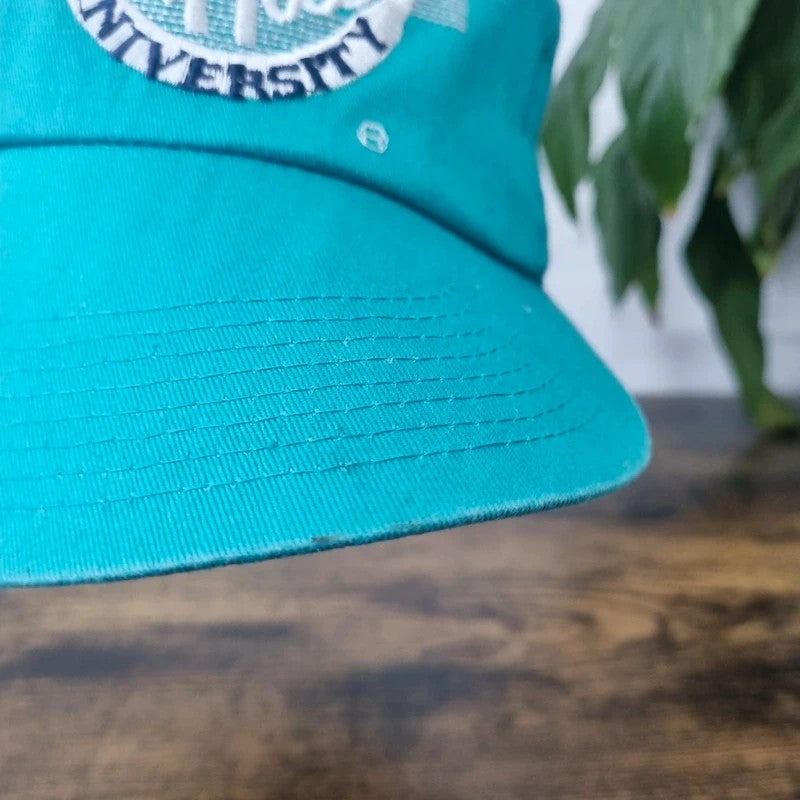 Vintage American Trucker Hat Snapback cap one size adjustable turquoise green pirates University