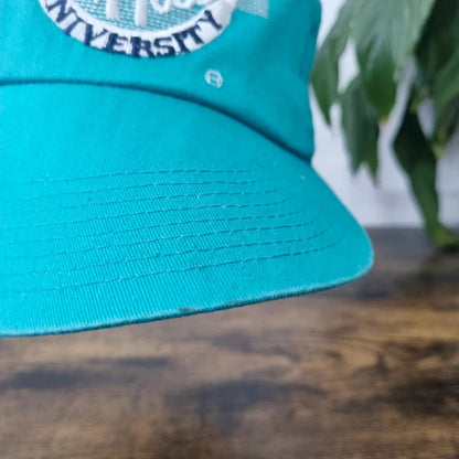 Vintage American Trucker Hat Snapback cap one size adjustable turquoise green pirates University