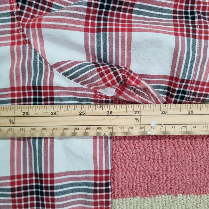 Vintage Columbia Boxy Fit Cropped Shirt short Sleeve XL Check red Button Up Skater Y2K Surf