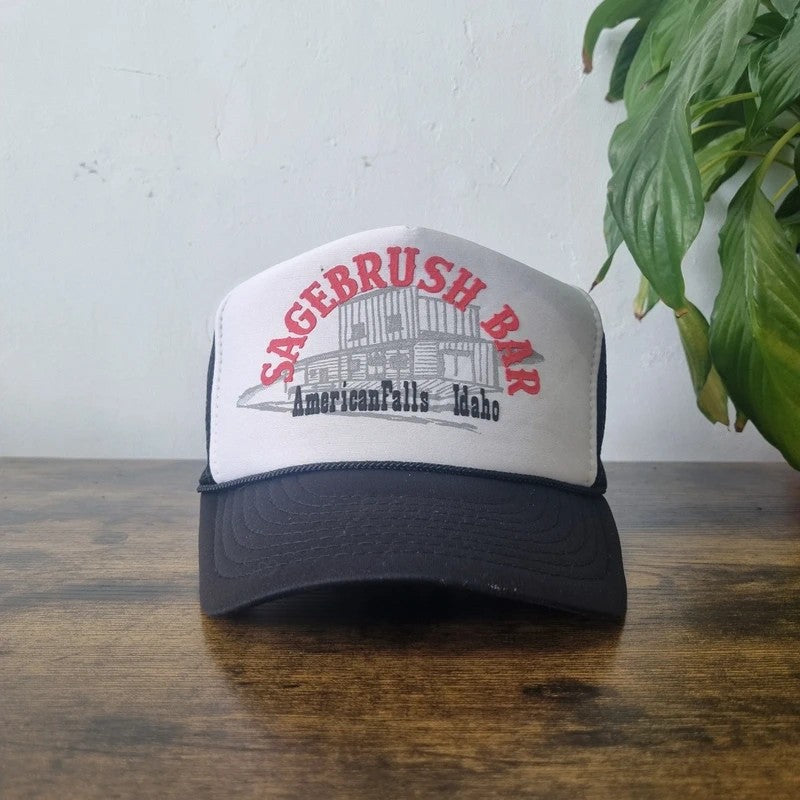 Vintage American Trucker Hat Snapback cap one size adjustable sagebush bar