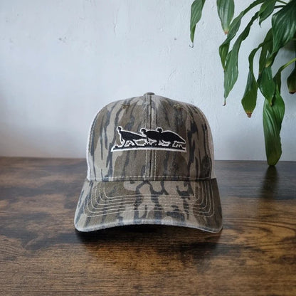 Vintage American baseball Hat Snapback cap one size adjustable khaki beige bottomland camo