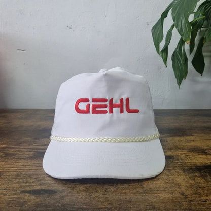 Vintage American Baseball Hat Snapback cap one size white Gehl