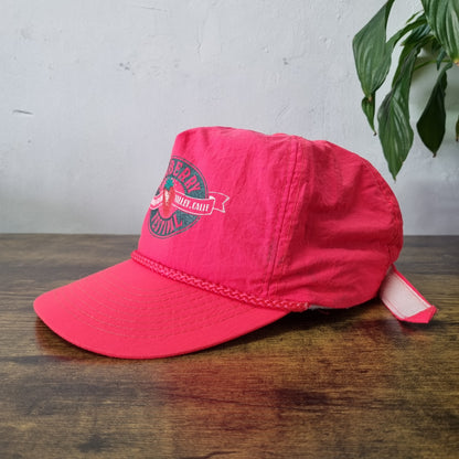 Vintage American Trucker Hat Snapback cap one size red Strawberry Festival