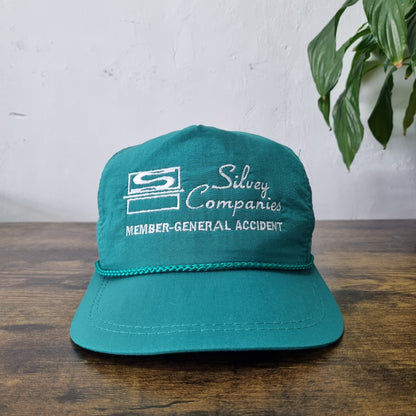 Vintage American Trucker Hat Snapback cap one size green silvey company