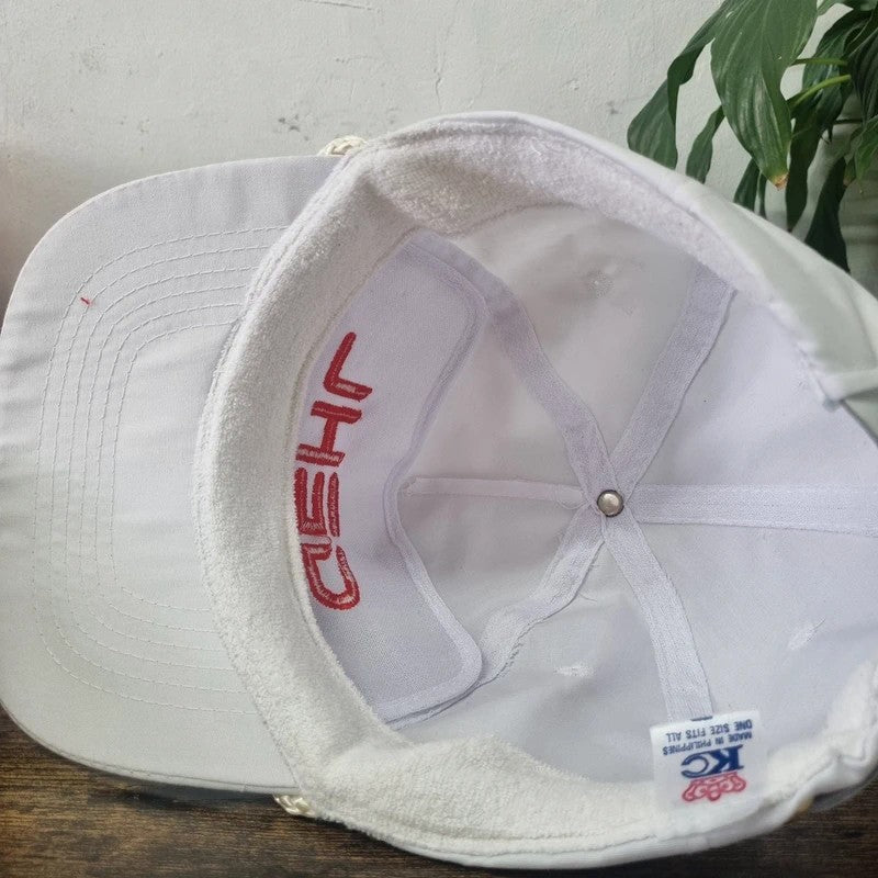 Vintage American Baseball Hat Snapback cap one size white Gehl