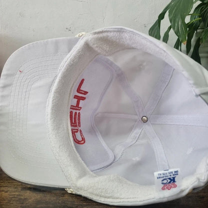 Vintage American Baseball Hat Snapback cap one size white Gehl