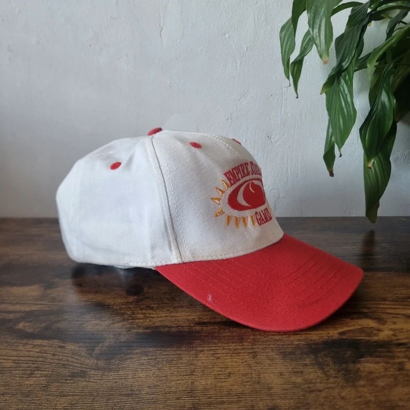 Vintage American baseball hat Snapback cap one size adjustable empire state games red white