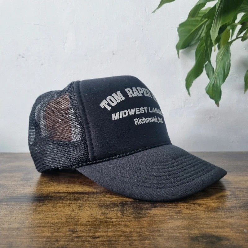 Vintage American Trucker Hat Snapback cap one size adjustable black