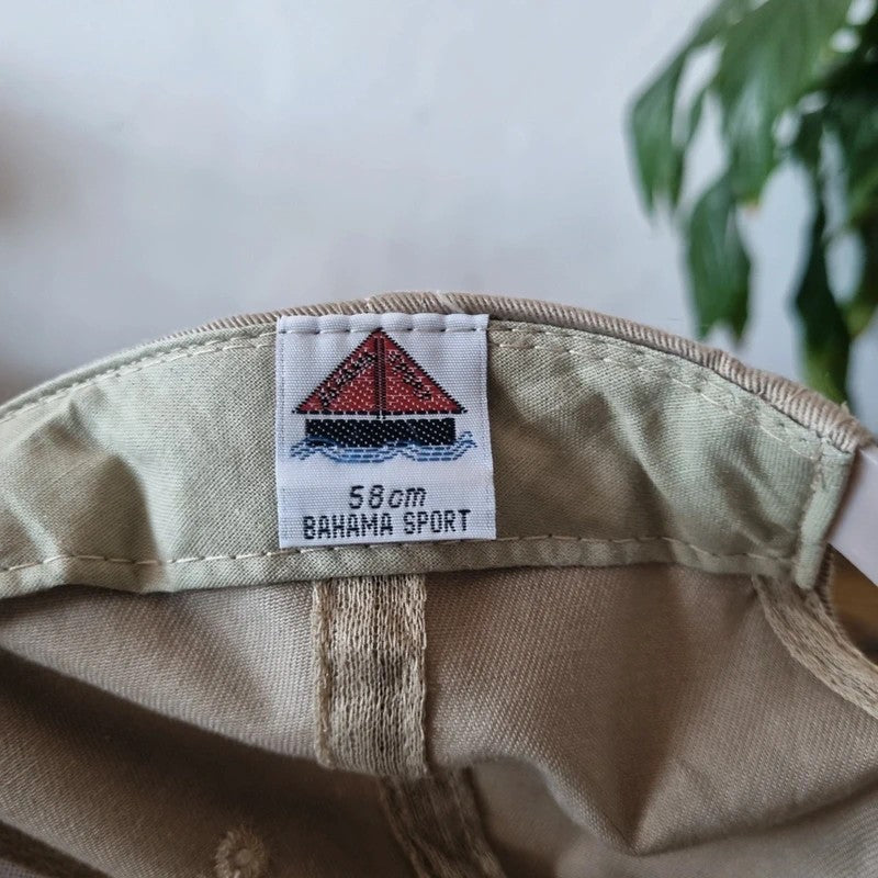Vintage American Baseball Hat Snapback cap one size adjustable beige bahama island