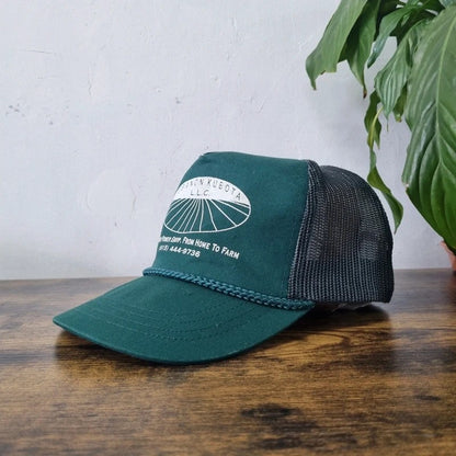 Vintage American Baseball Hat Snapback cap one size adjustable green farm equipment