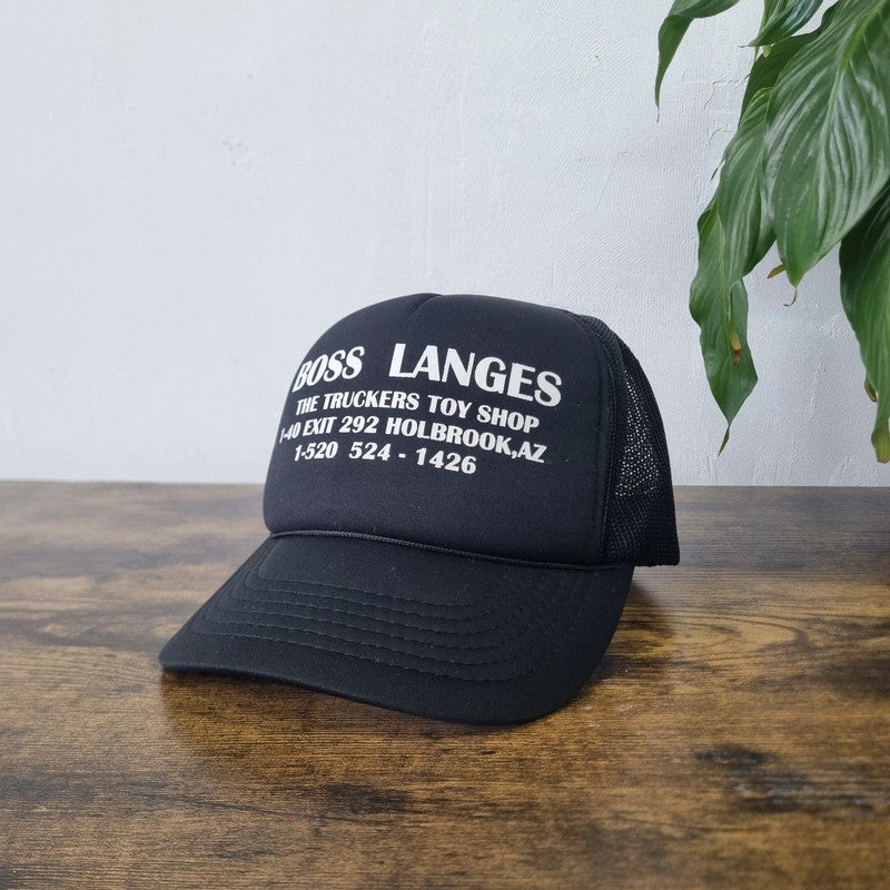 Vintage American Trucker Hat baseball Cap one size adjustable black white