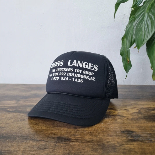 Vintage American Trucker Hat baseball Cap one size adjustable black white