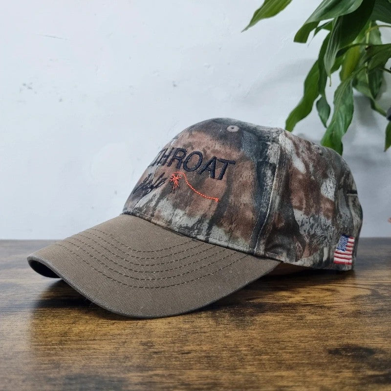 Vintage American Baseball Hat Snapback cap one size adjustable brown realtree camo Cutthroat cafe