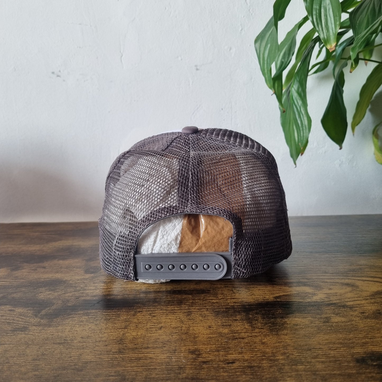 Vintage American Baseball Hat Snapback cap one size adjustable grey white