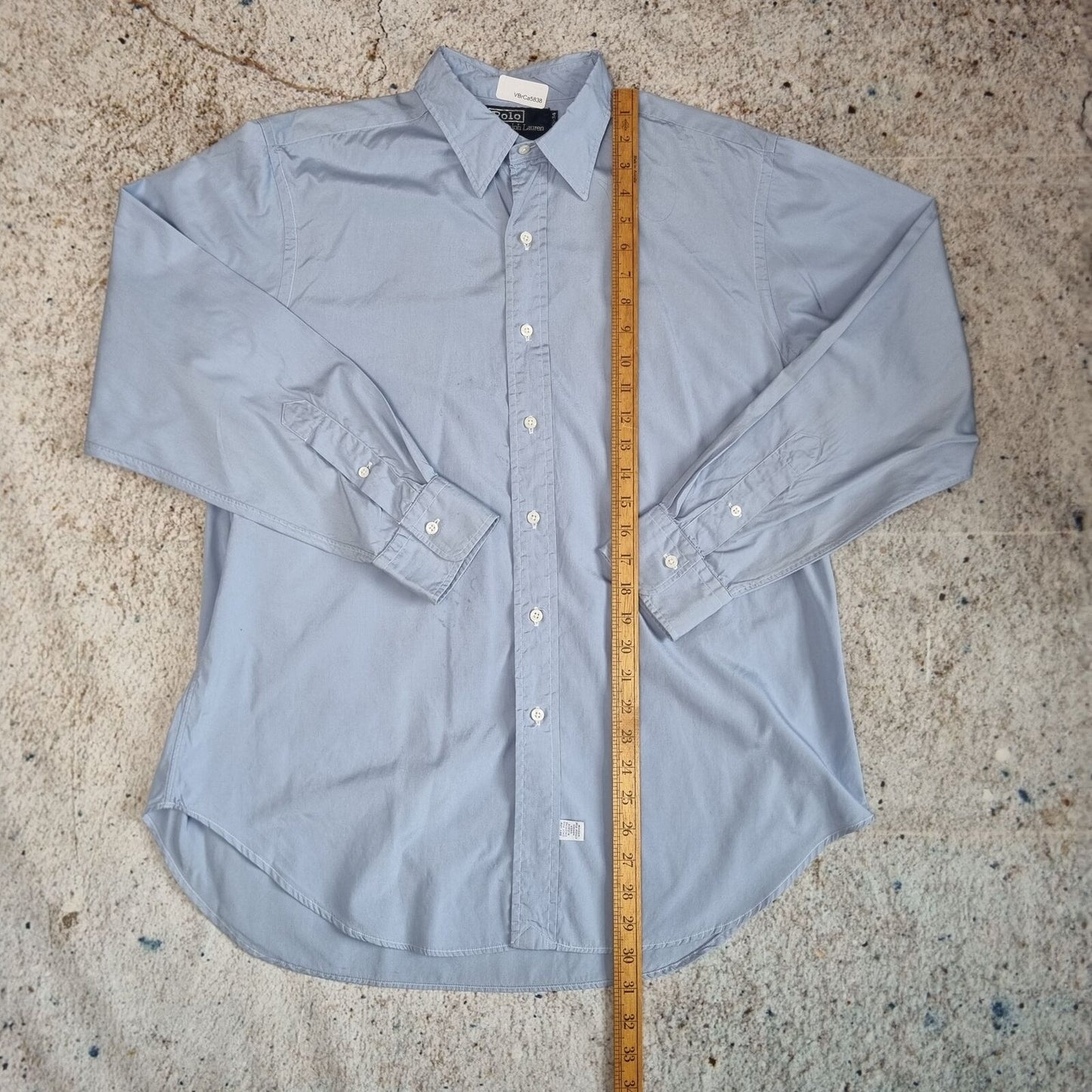 Polo Ralph Lauren CASUAL SHIRT MADE IN USA PLAIN 34 MEDIUM - Blue - Size 16.5