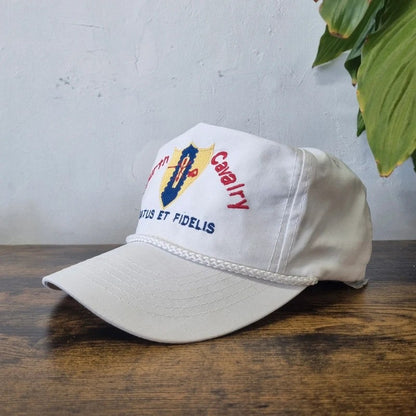 Vintage American Trucker Hat Snapback cap one size adjustable white fourth cavalry