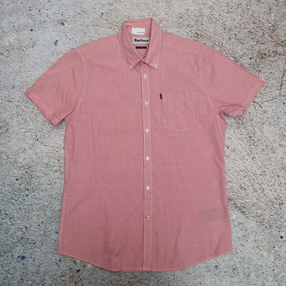 Barbour OXFORD SHIRT TAILORED FIT GINGHAM CHECK SHORT SLEEVE - Red - Size M
