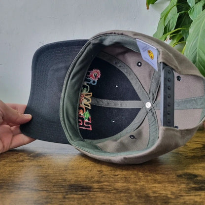 Vintage American Baseball Hat Snapback cap one size adjustable grey black Hawaii