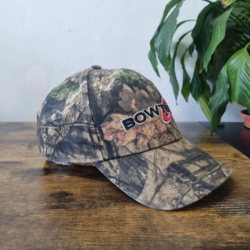 Vintage American Baseball Hat Snapback cap one size adjustable green khaki mossy oak Bow Tech