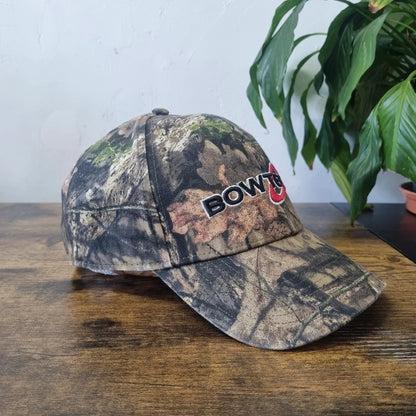 Vintage American Baseball Hat Snapback cap one size adjustable green khaki mossy oak Bow Tech