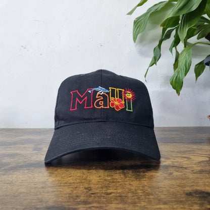 Vintage American Baseball Hat Snapback cap one size adjustable black Maui y2k