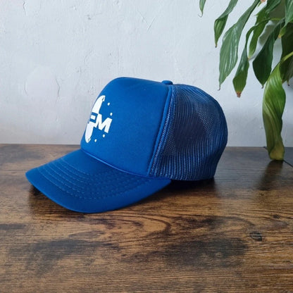 Vintage American Trucker Hat Snapback cap one size adjustable PM blue