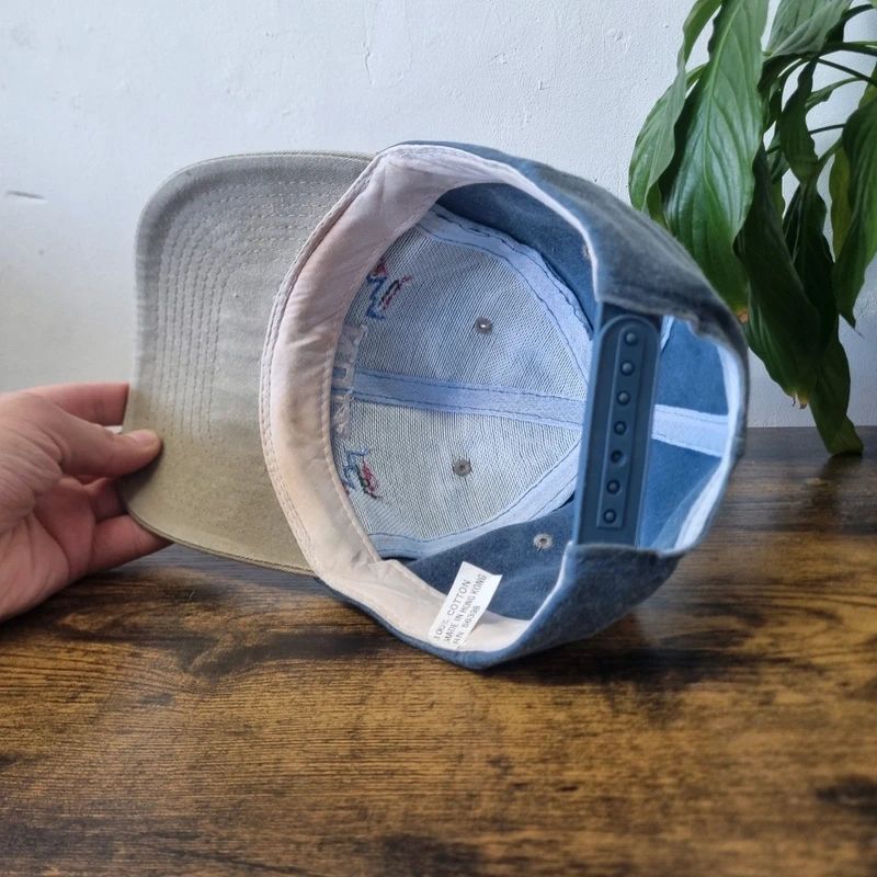 Vintage American baseball Hat Snapback cap one size adjustable faded blue grey Zion